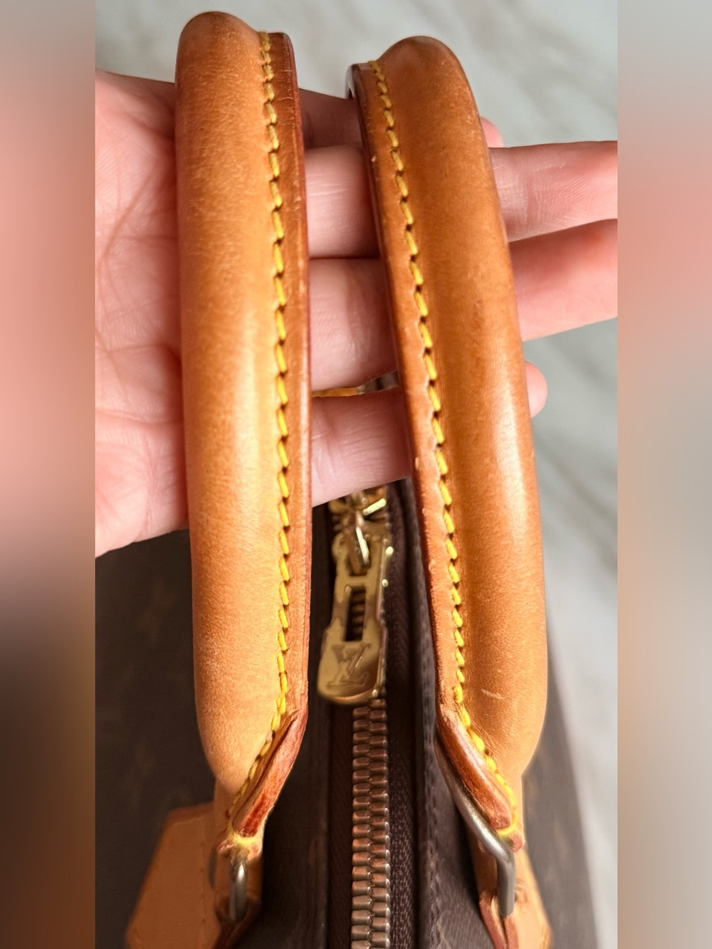 Louis Vuitton Monogram Alma Satchel in Brown and Tan - Picture 5 of 17
